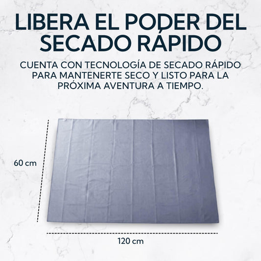 Toalla Microfibra Terry 60x120 cm Gris Pro Outdoor