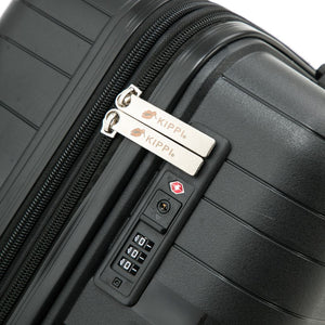 Combo 2 Maletas. Maleta Kippi (L) Rígida Expandible Wavy Negro y Maleta de Cabina (S) Negra