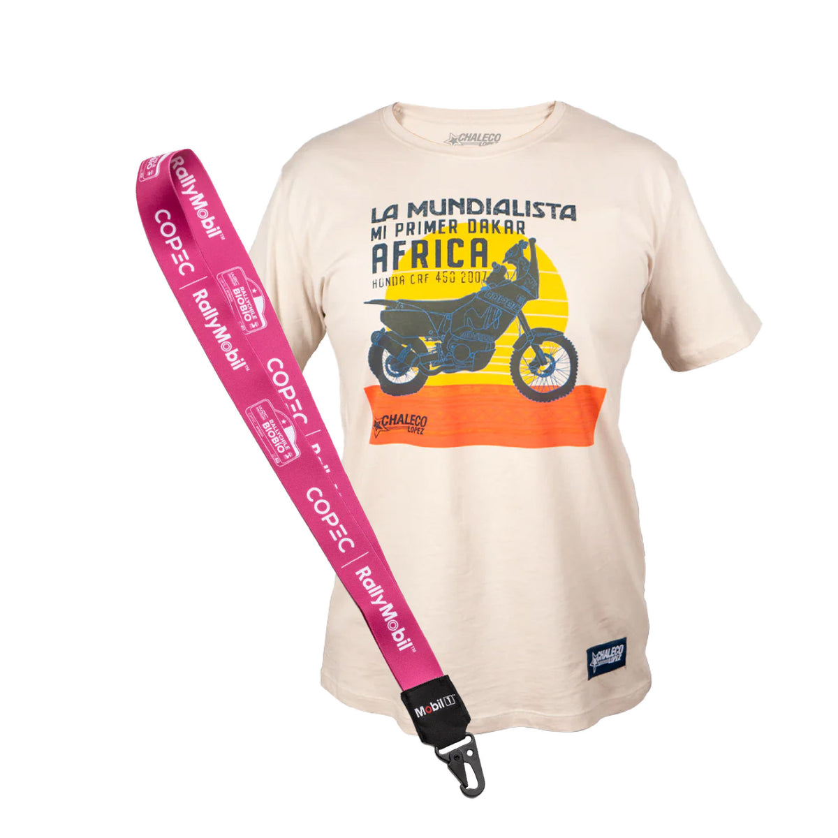 Combo Polera Mundialista + Landyard Rosado WRC - S