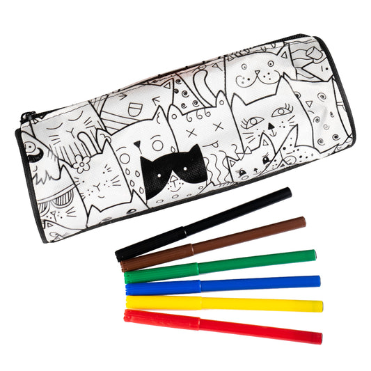 Estuche Negro de Tela Para Colorear