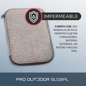 Organizador De Cables De Viaje Pro Outdoor Gris
