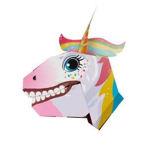 Combo 3 Títeres de Mano 3D Unicornio, Dinosaurio y Tiburón Para Armar