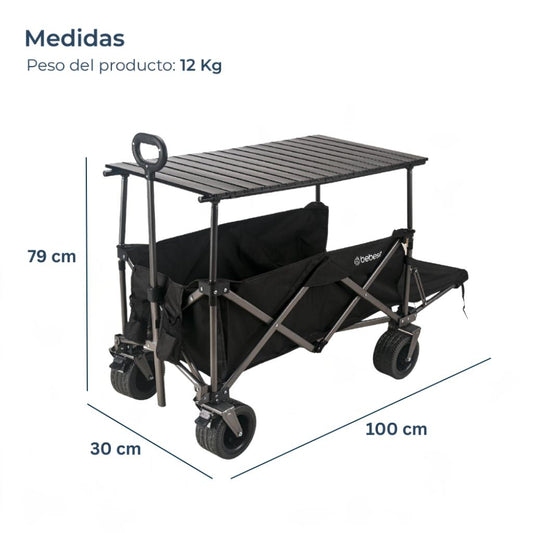Carro De Arrastre 3 En 1 Outdoor Negro Bebesit