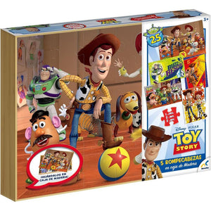 Puzzle Toy Story 5 en 1 Caja de Madera