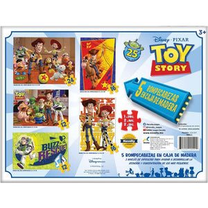 Puzzle Toy Story 5 en 1 Caja de Madera