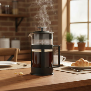 Combo 1 Prensa Francesa Glasso 1 Litro + Set 6 Tazas Cappuccino Allegra 100 ml