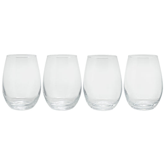 Set 4 Vasos Redondos Vidrio Wayu