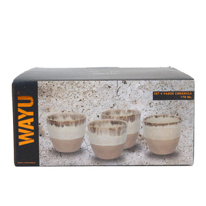Combo Jarro Cerámica 1300 ml + Set 4 Vasos Wayu