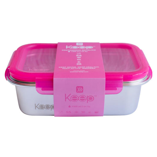 Hermeticos Metalico 1300 Ml Keep Rosado