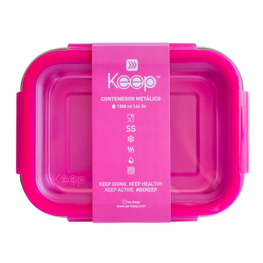 Hermeticos Metalico 1300 Ml Keep Rosado