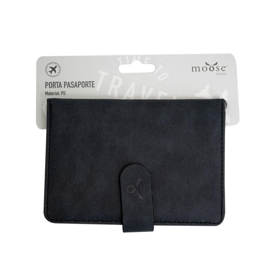 Porta Pasaporte Negro Moose
