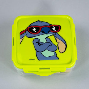 Combo Hermético Stitch + Cubiertos Infantiles Bamboo (2 Piezas)