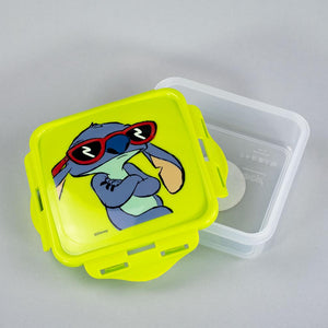 Combo Hermético Stitch + Cubiertos Infantiles Bamboo (2 Piezas)