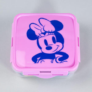 Combo Hermético Minnie y Cubiertos Infantiles Bamboo Celeste (2 Piezas)