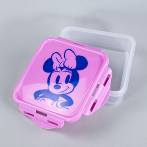 Combo Hermético Minnie y Cubiertos Infantiles Bamboo Celeste (2 Piezas)