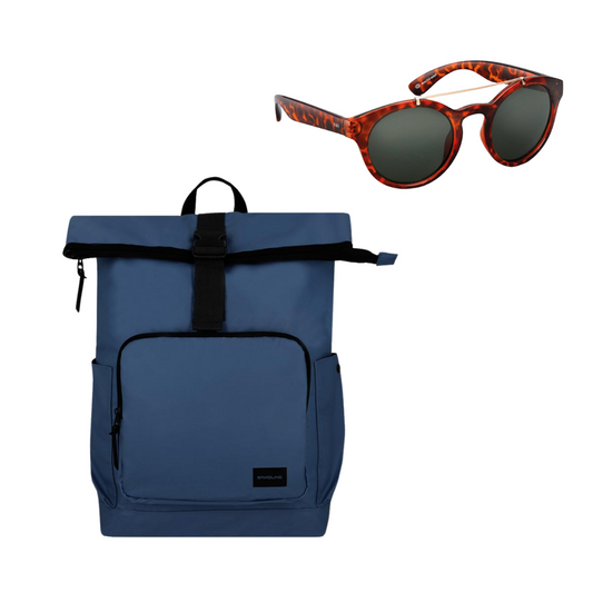 Combo 51% OFF Mochila Preston Azul+ Lentes de sol Rotter & Krauss