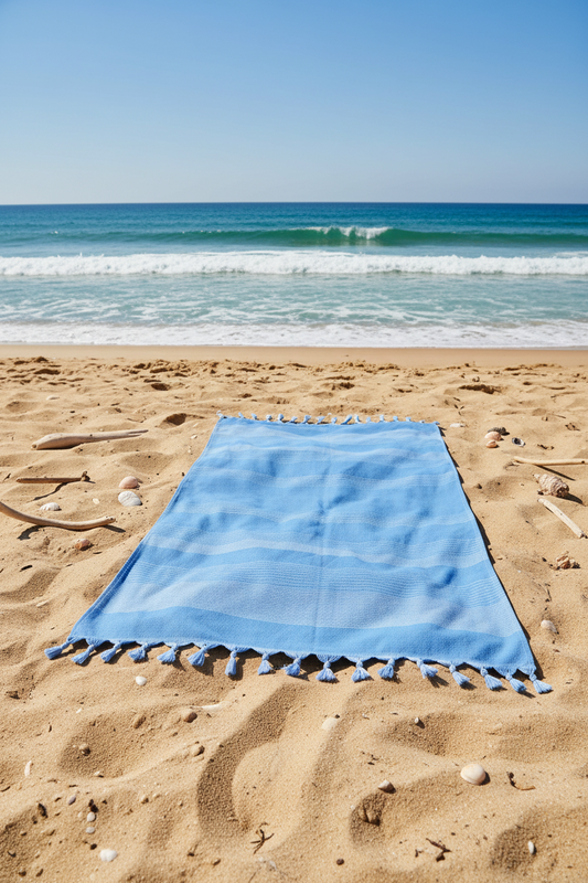 Toalla Playa Turca 80x160Cm Azul