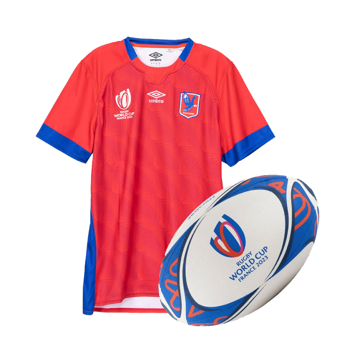 Combo Camiseta Selección Chilena Rugby - Home Kids + Pelota Rugby RWC2023 - S