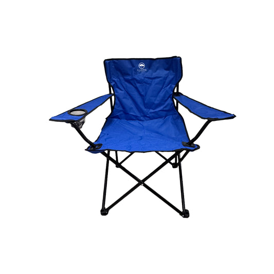 Combo Quitasol Rojo + 2 Sillas Camping Outdoor Plegables color Azul y Negro Llaima