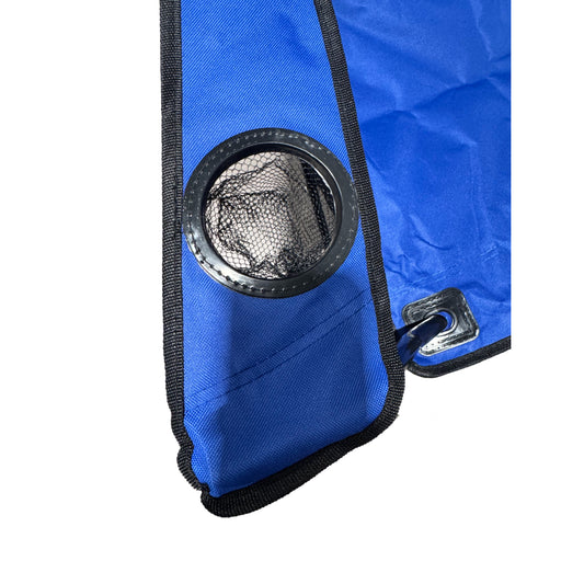 Combo Quitasol Rojo + 2 Sillas Camping Outdoor Plegables color Azul y Negro Llaima