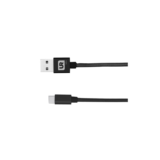 Fabric USB Type C Cable 1m Black
