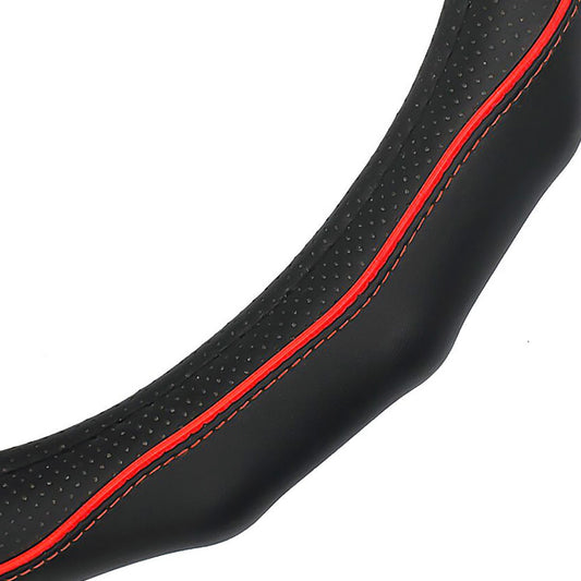 Cubierta de Volante Antideslizante Negro y Rojo 38 cm