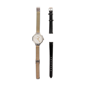 Reloj Mesh 2 Plateado / Negro (2 correas)