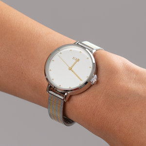 Reloj Mesh 2 Plateado / Negro (2 correas)