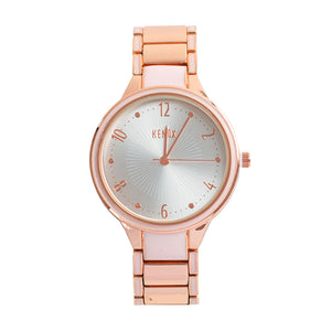 Reloj Metal Dorado Rosa