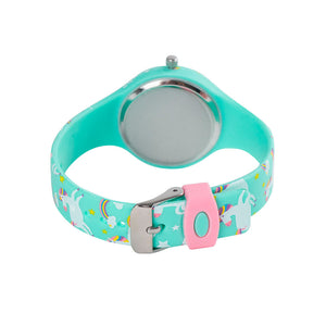 Reloj niños unicornios celeste