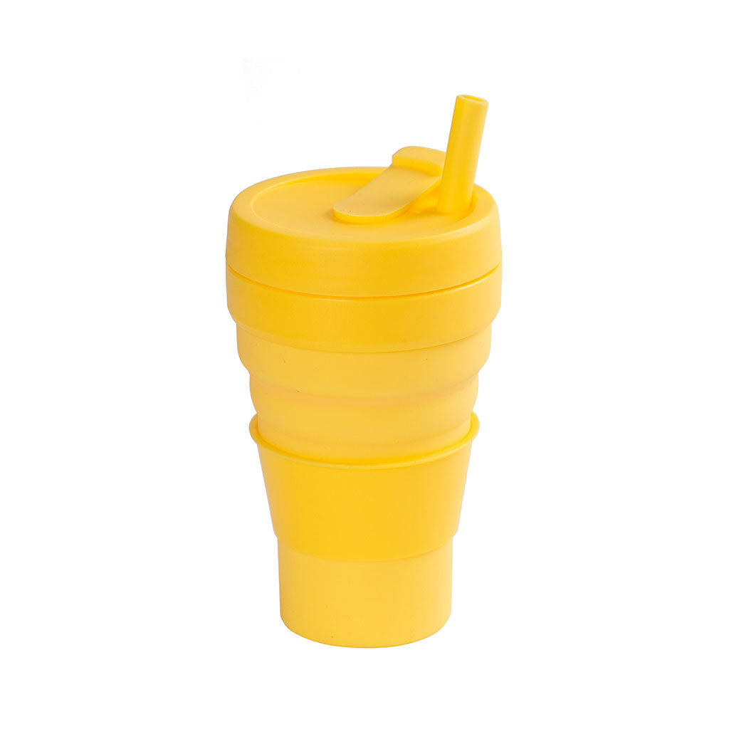 Mug Gout Silicona Plegable para Viajes. Amarillo