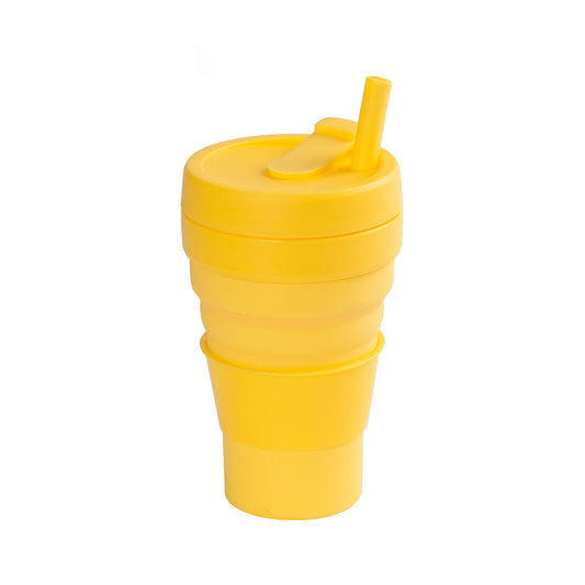 Mug Gout Silicona Plegable para Viajes. Amarillo