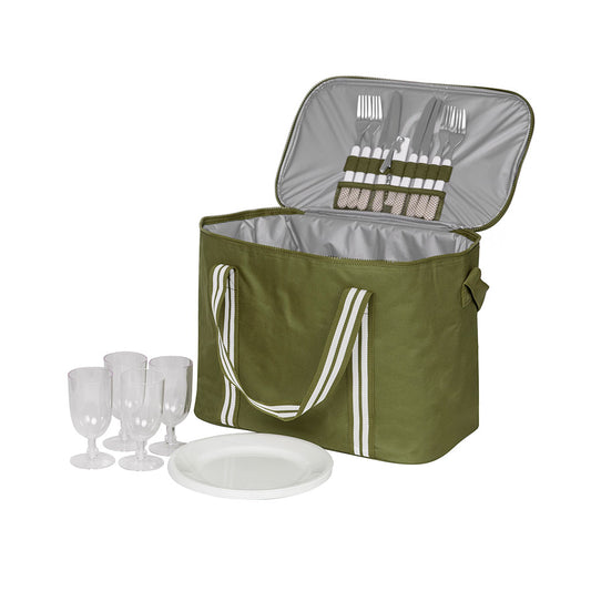 Set picnic 4 personas verde