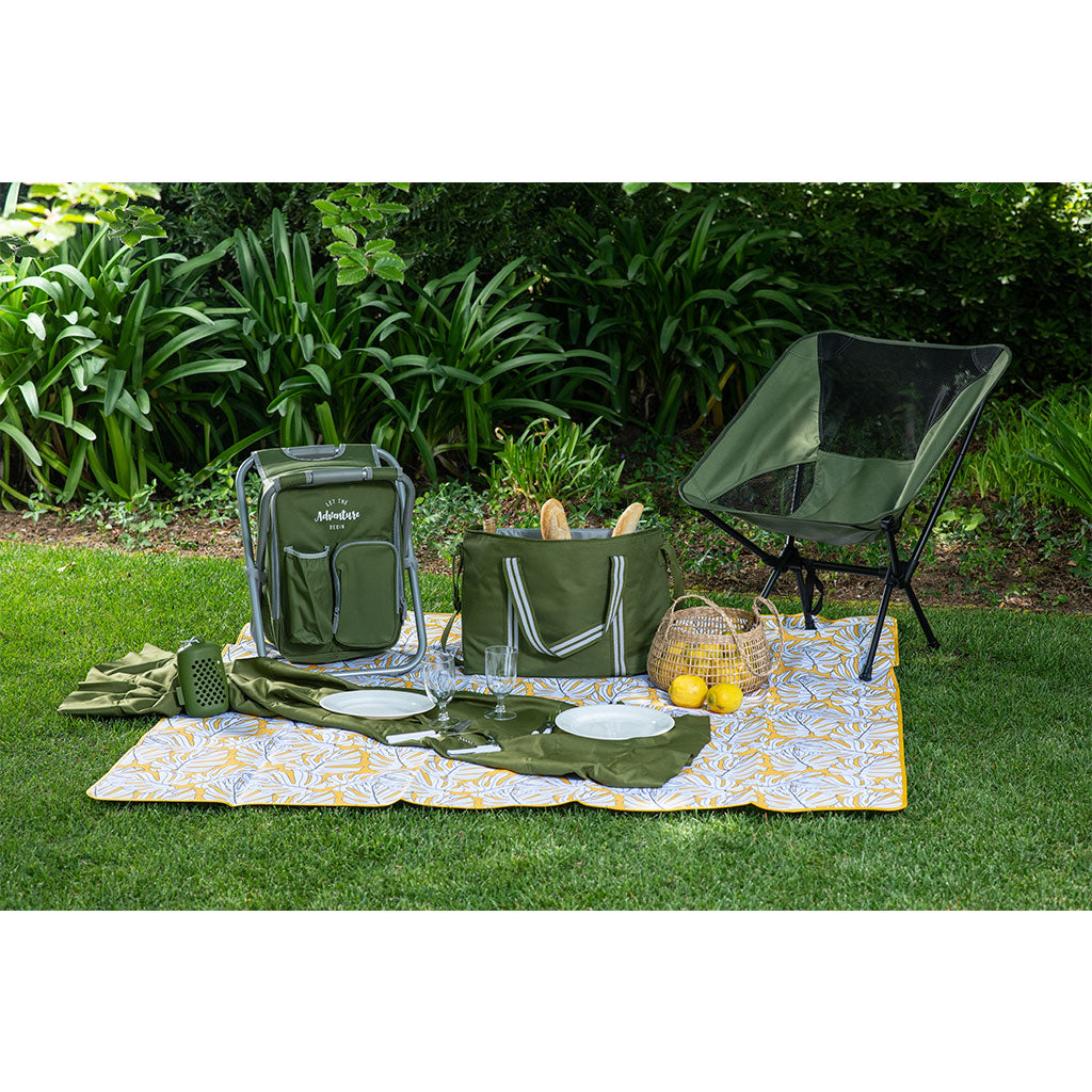 Silla camping plegable verde