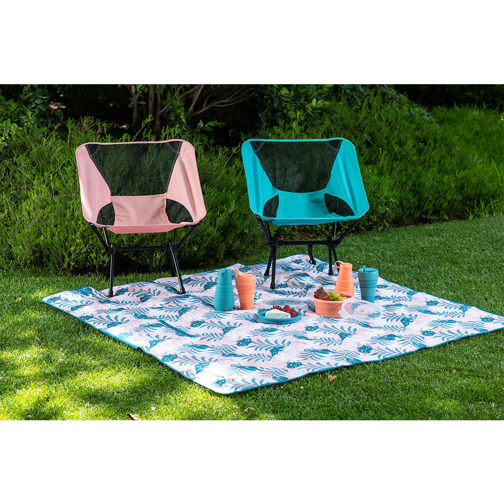 Silla camping plegable coral