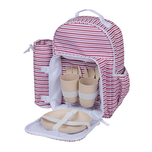 Mochila cooler set picnic fucsia