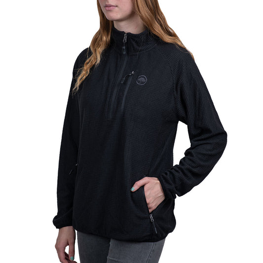 Micropolar Llaima Waffle Mujer Negro