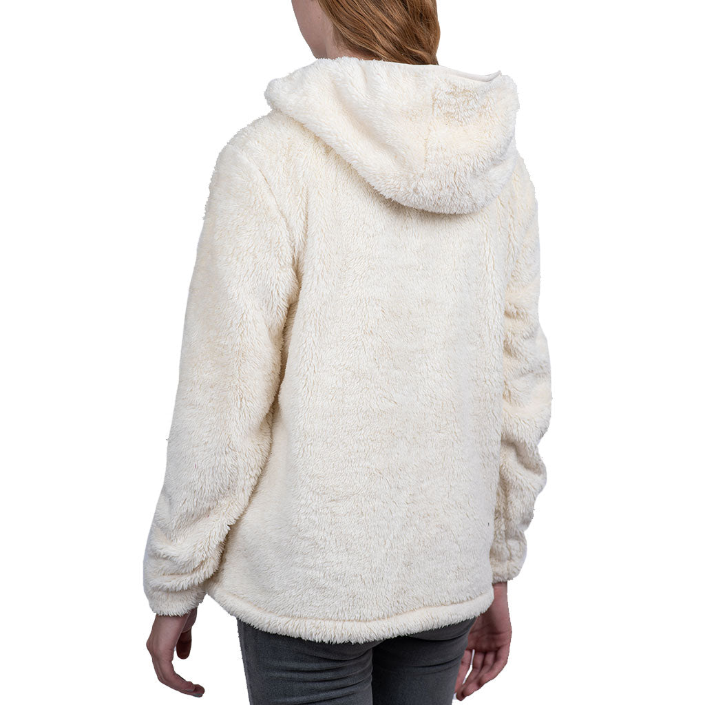 Polar Sherpa Hoodie Mujer Blanco