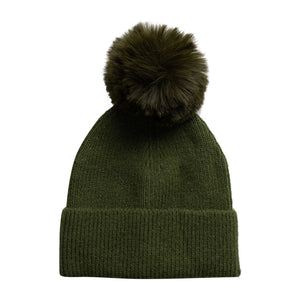 Gorro de punto Verde con Pompón Intercambiable