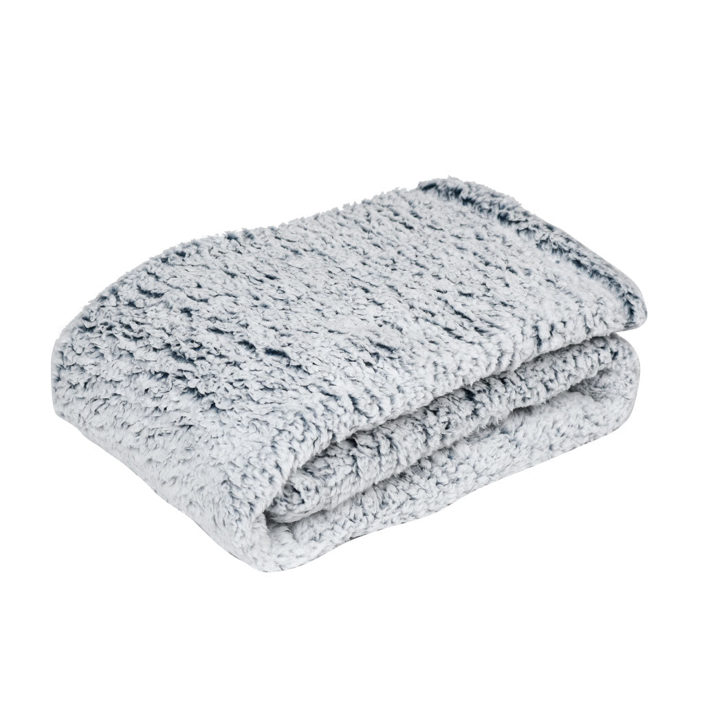 Manta Sherpa Grande Blanco/Gris