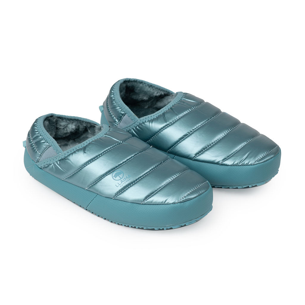 Pantufla Acolchada Mujer Celeste