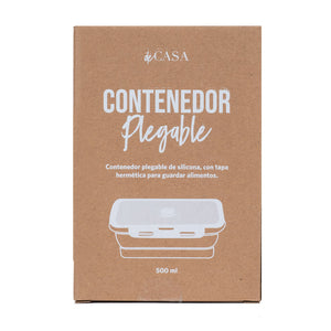 Contenedor Silicona Plegable 500 Ml Rosado