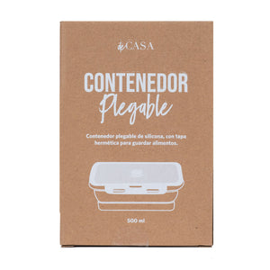 Contenedor silicona plegable 500 ml rosado