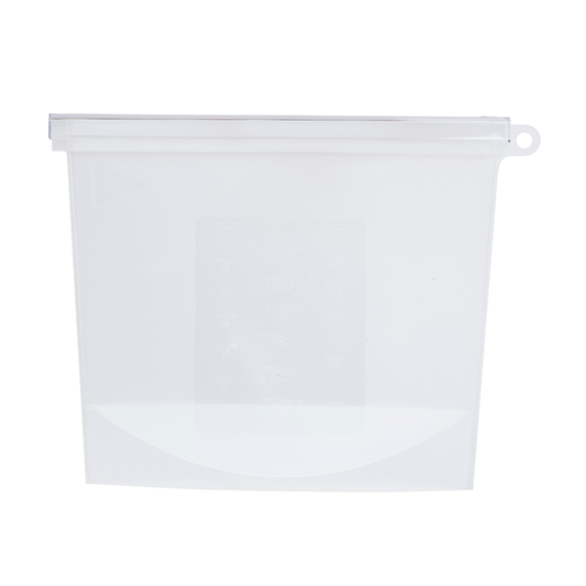 Combo 4 Bolsas de Silicona Reutilizables 1500 ml Blancas