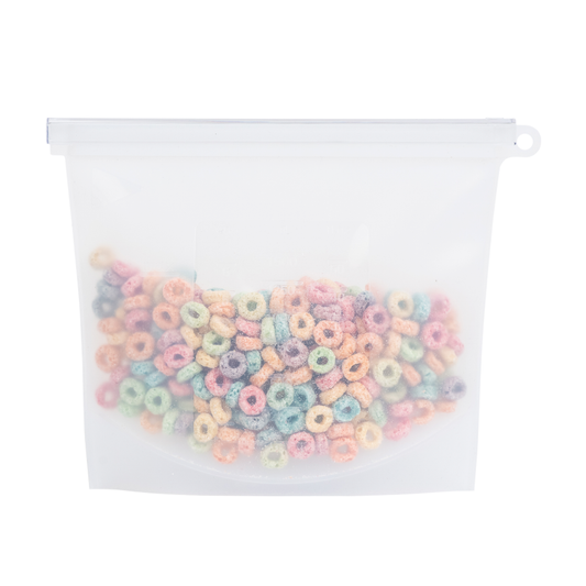 Combo 4 Bolsas de Silicona Reutilizables 1500 ml Blancas