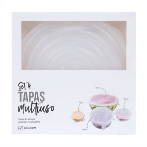 Set 4 tapas silicona redondo