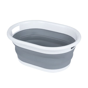 Canasto Lavanderia Plegable 24L Blanco/Gris