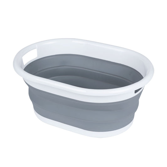 Canasto Lavanderia Plegable 24L Blanco/Gris