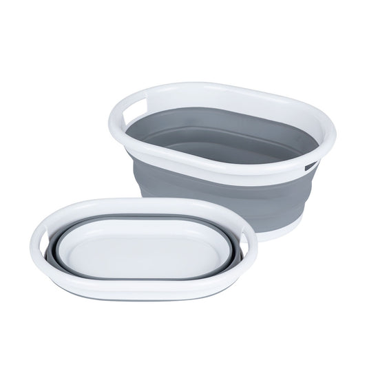 Canasto Lavanderia Plegable 24L Blanco/Gris