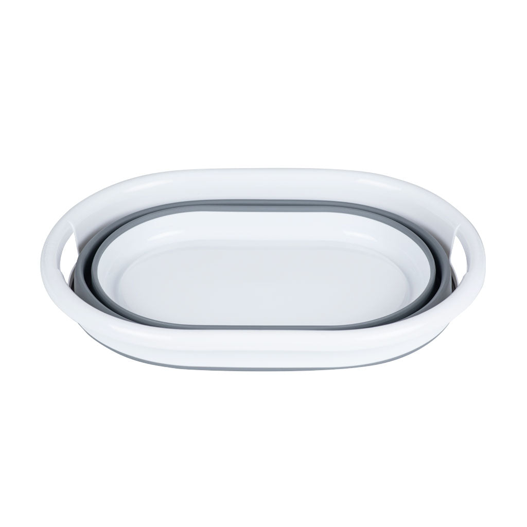 Canasto Lavanderia Plegable 24L Blanco/Gris